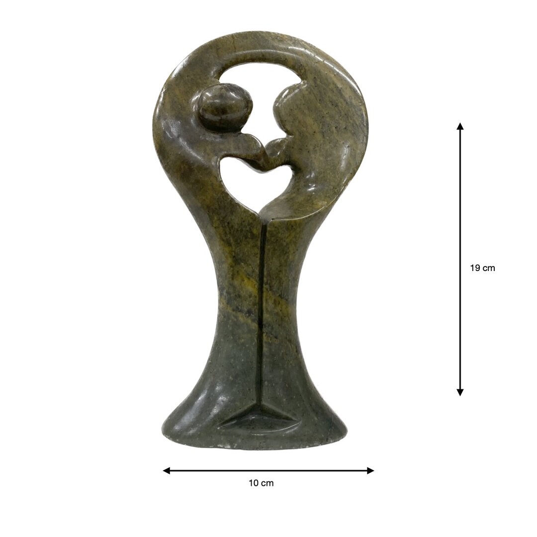 Beeld liefdespaar donker groen 19 cm SLE4