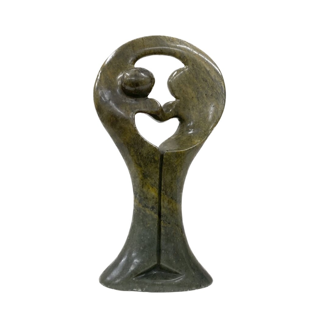 Beeld liefdespaar donker groen 19 cm SLE4