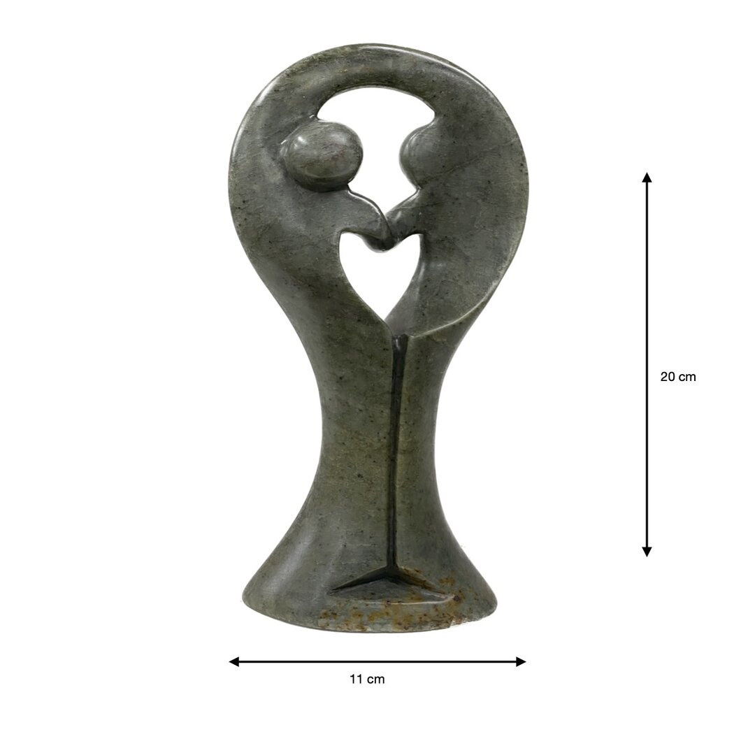 Beeld liefdespaar donker groen 20 cm SLE5