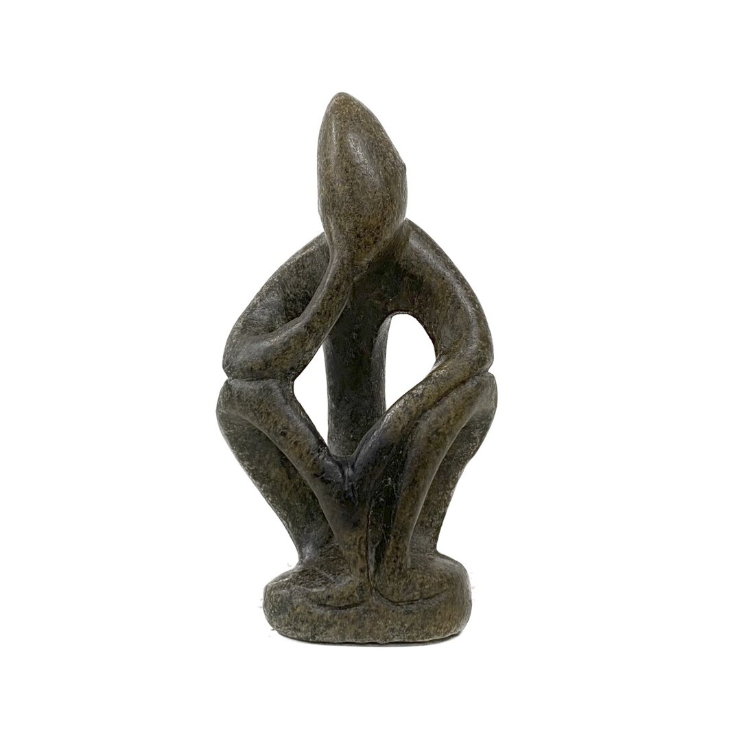 Beeld denker grijs bruin 8 cm ATB-1