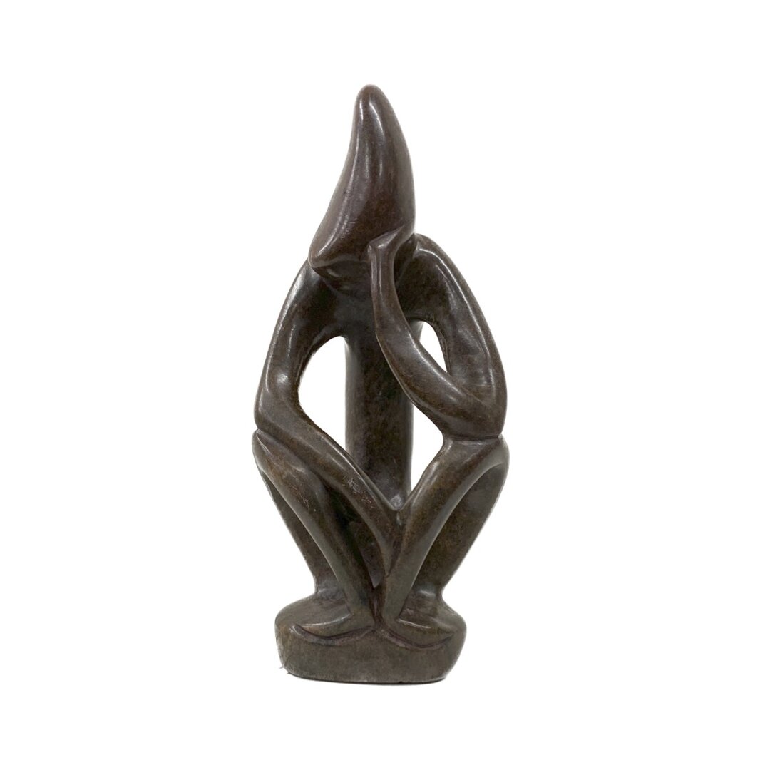 Beeld denker grijs bruin 8 cm ATB-1