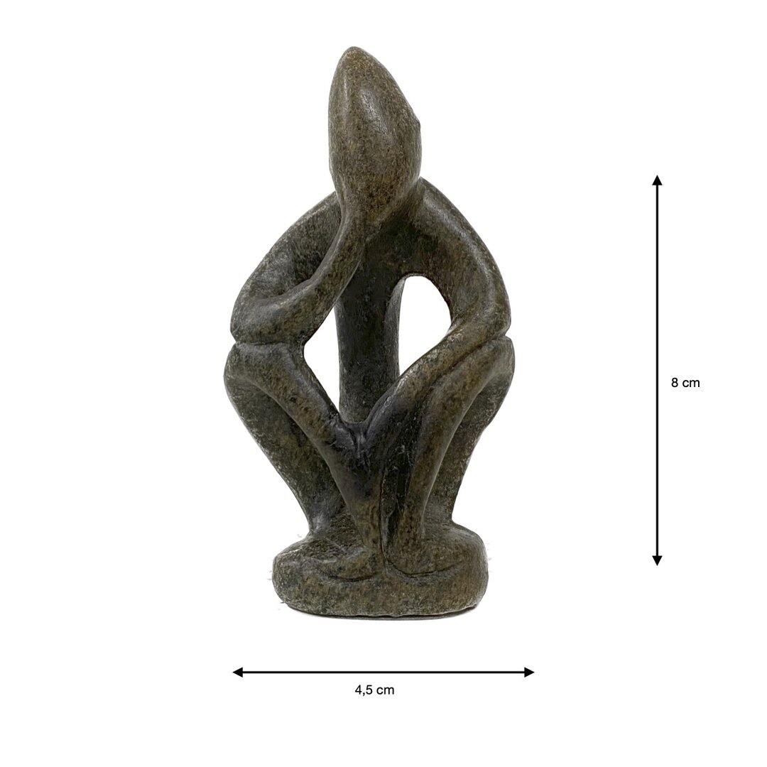 Beeld denker grijs bruin 8 cm ATB-1