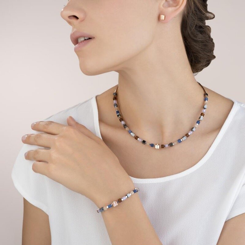 Coeur de Lion Ketting 5009/ /0740 blue brown