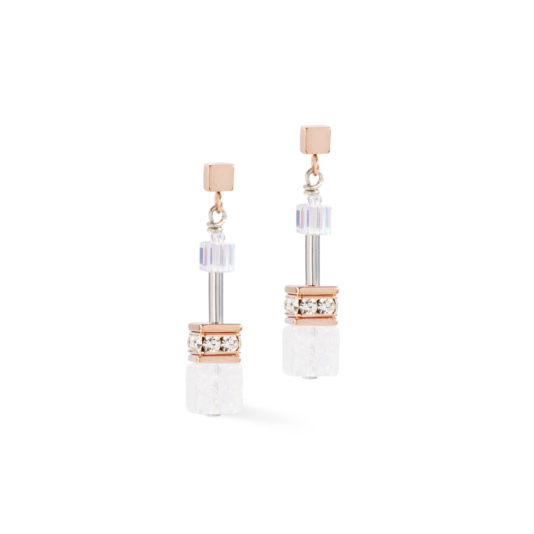 Coeur de Lion oorbellen 3018/ /1425 rosegold white