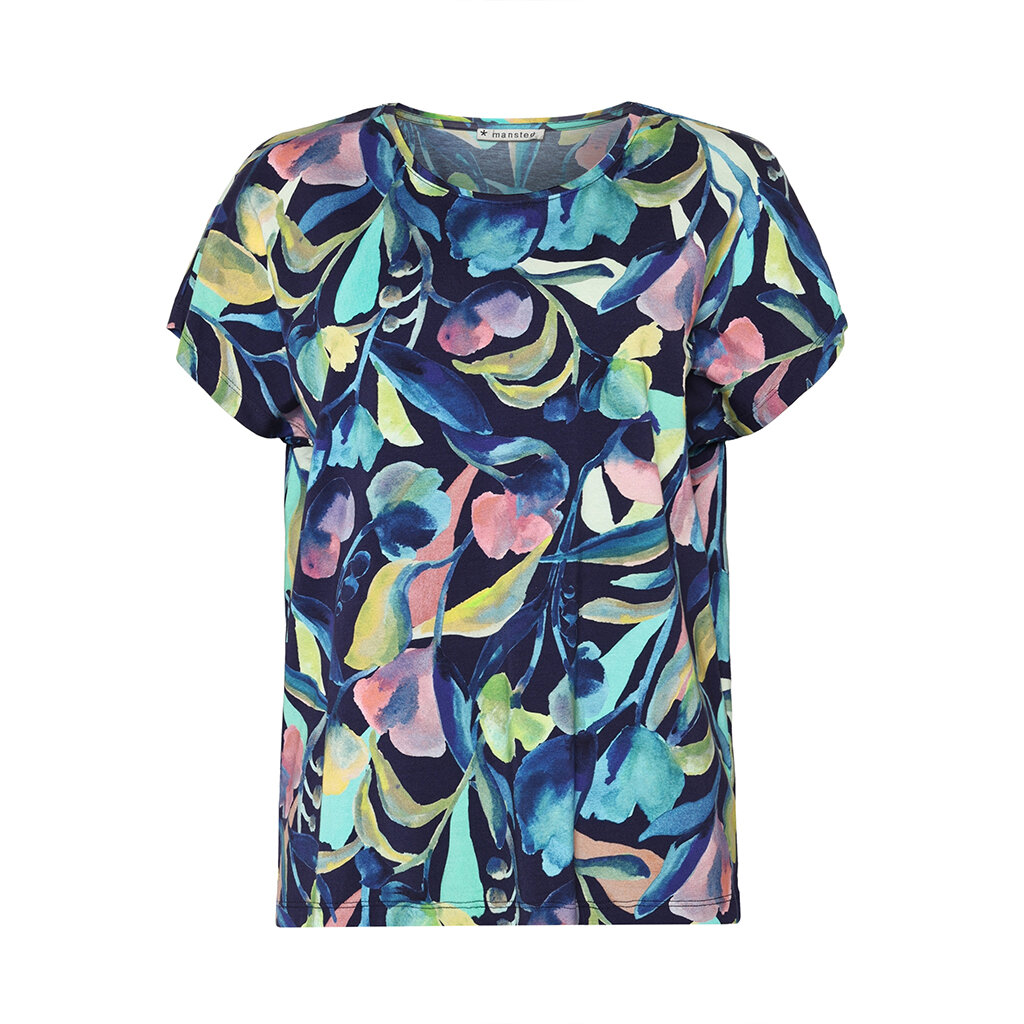 Mansted kleding Shirt Sai blauw turquoise 63
