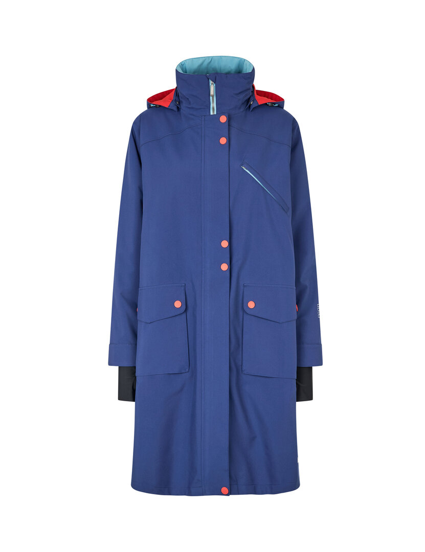 Regn winterjas Ilsa blauw, waterdicht, winddicht, en ademend  