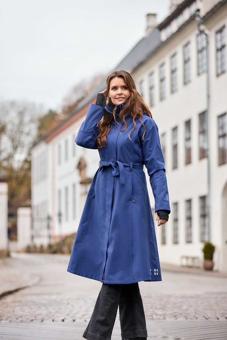 Regn jas Ina blauw, waterdicht, winddicht, en ademend  