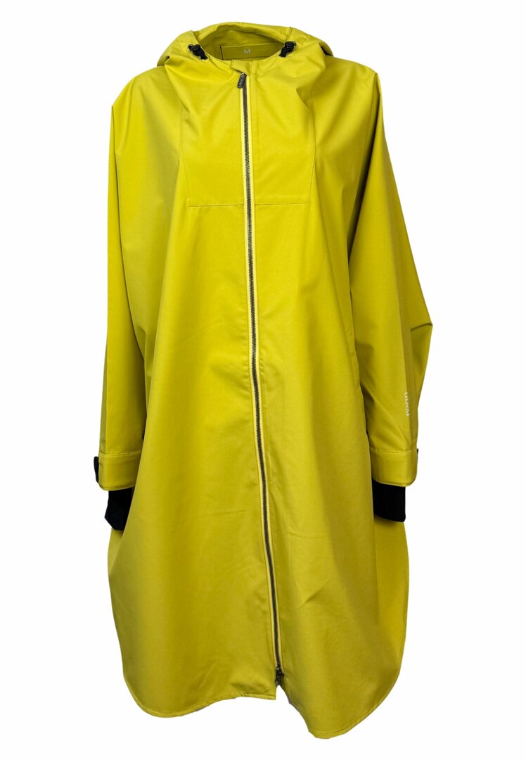 Regn regenjas poncho met rits Pernille Yellow waterdicht, winddicht, en ademend 