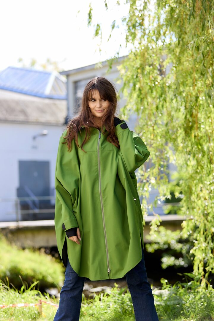 Regn Regenjacke Poncho mit Rei&szlig;verschluss Pernille Yellow wasserdicht, winddicht und atmungsaktiv