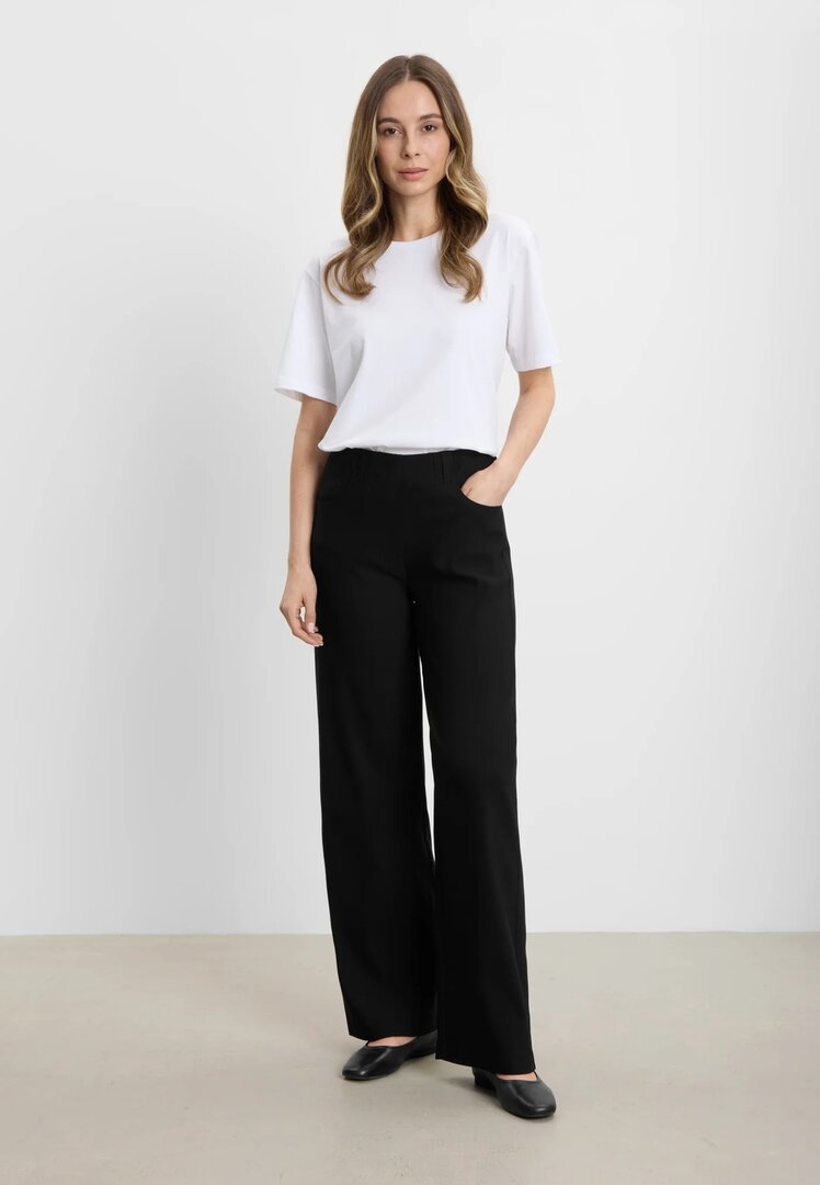 Laurie broek, model Donna Loose basis viscose navy 101135-49000