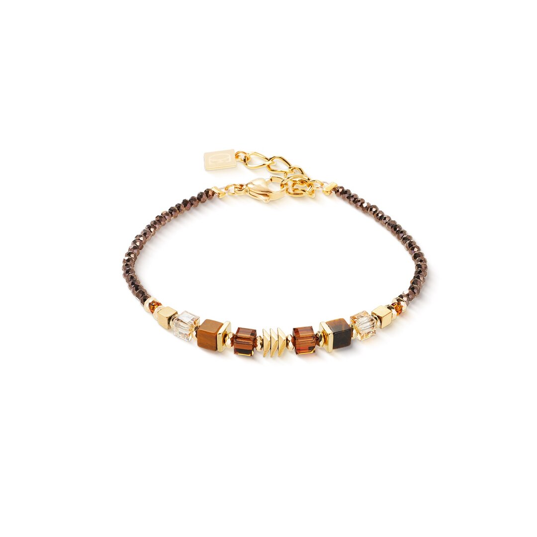 Coeur de Lion Armband 3044/ /1116 Wave Cube Flow gold-brown