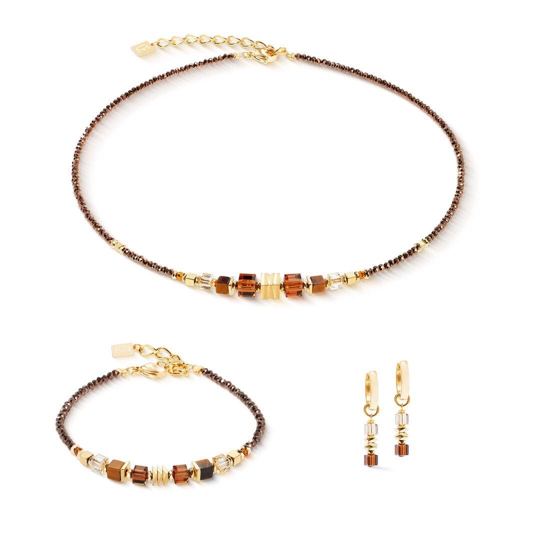 Coeur de Lion Armband 3044/ /1116 Wave Cube Flow gold-brown