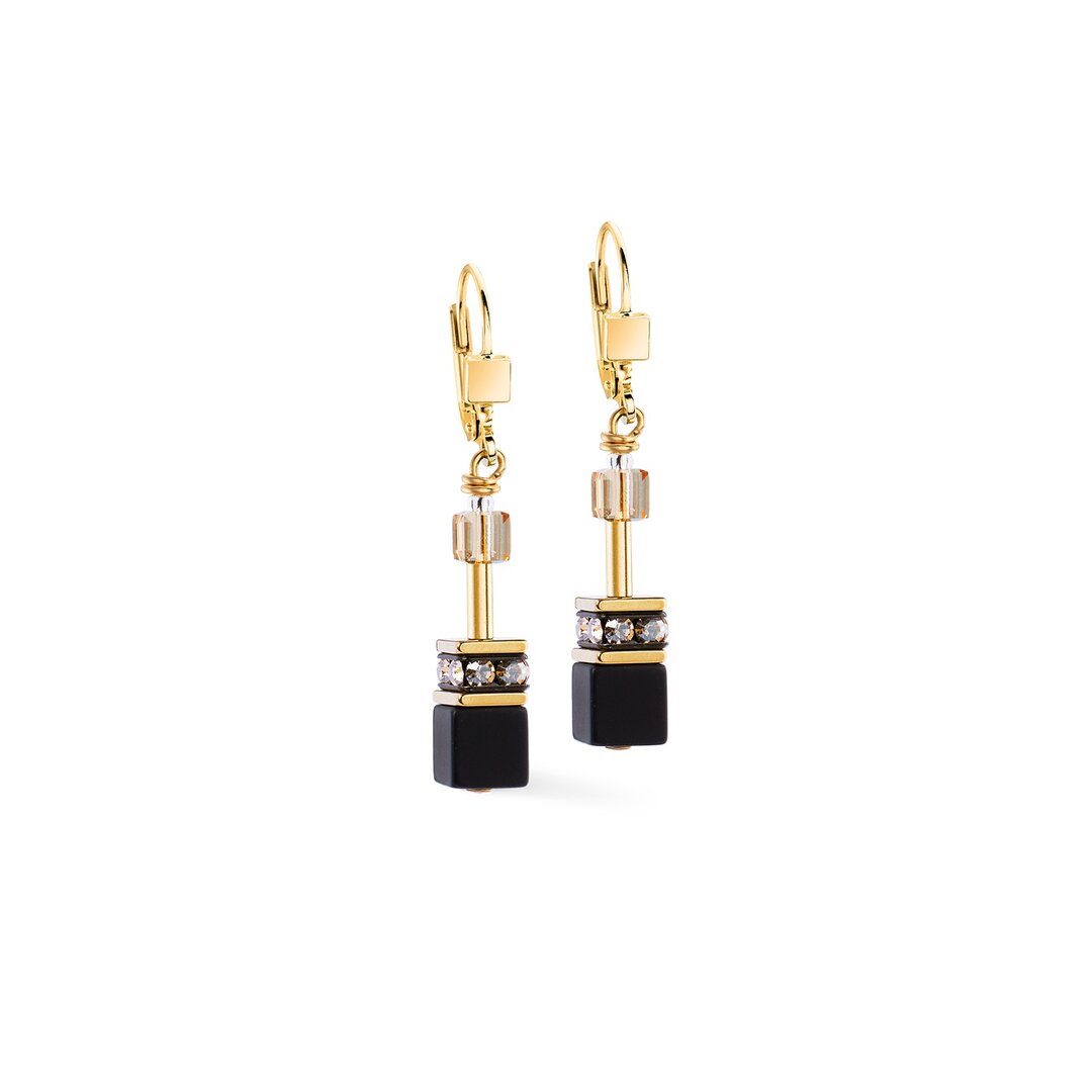 Coeur de Lion oorbellen 4018/ /1316 onyx black-gold
