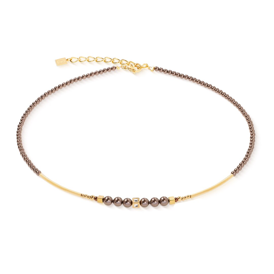Coeur de Lion Ketting 4312/ /1100 Shimmering Princess Pearls gold-brown