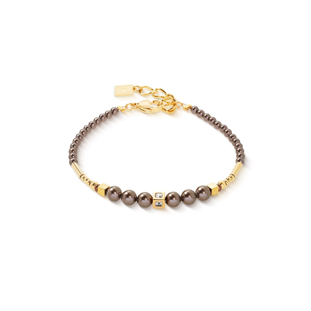 Coeur de Lion Armband 4312/ /1100 Shimmering Princess Pearls gold-brown