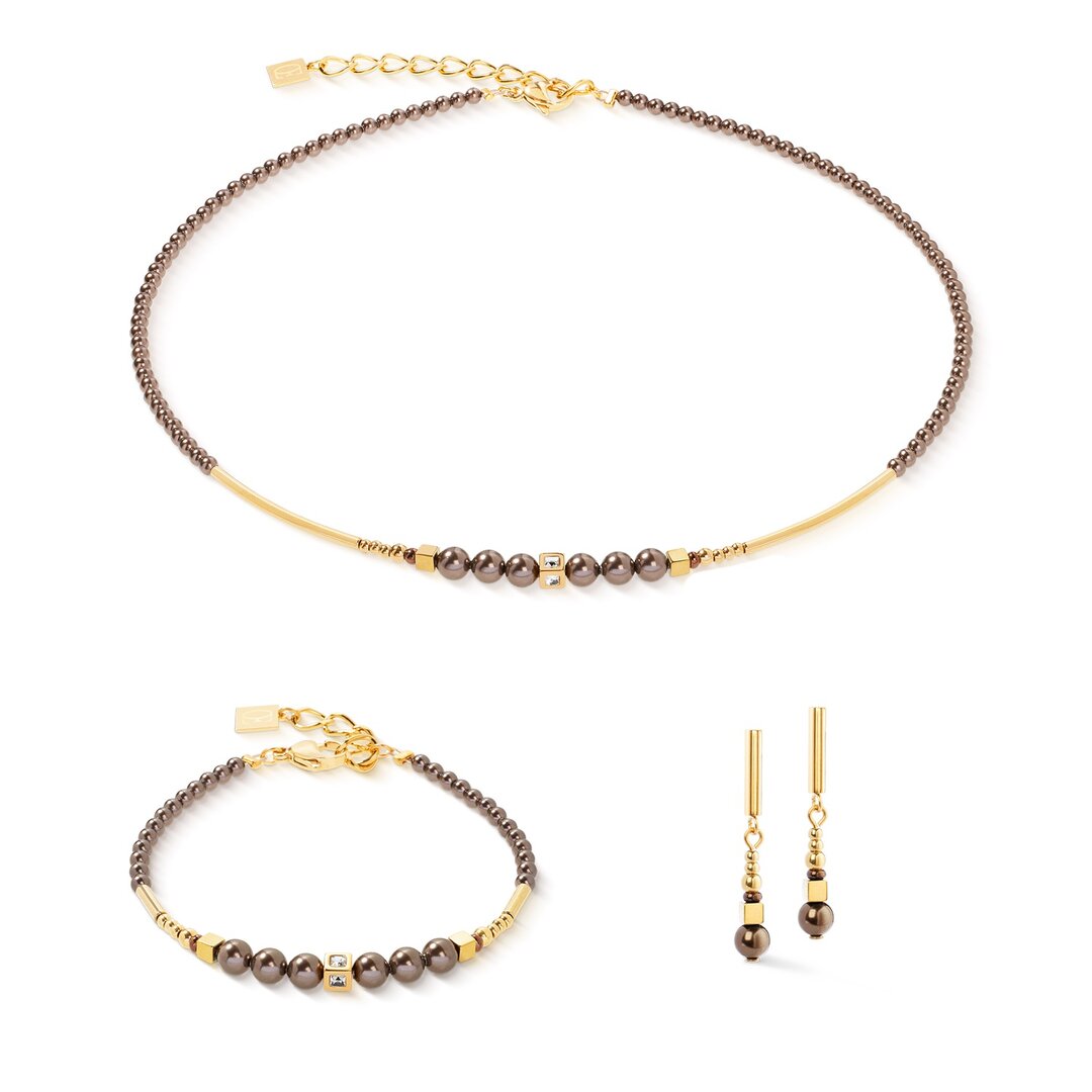 Coeur de Lion Armband 4312/ /1100 Shimmering Princess Pearls gold-brown