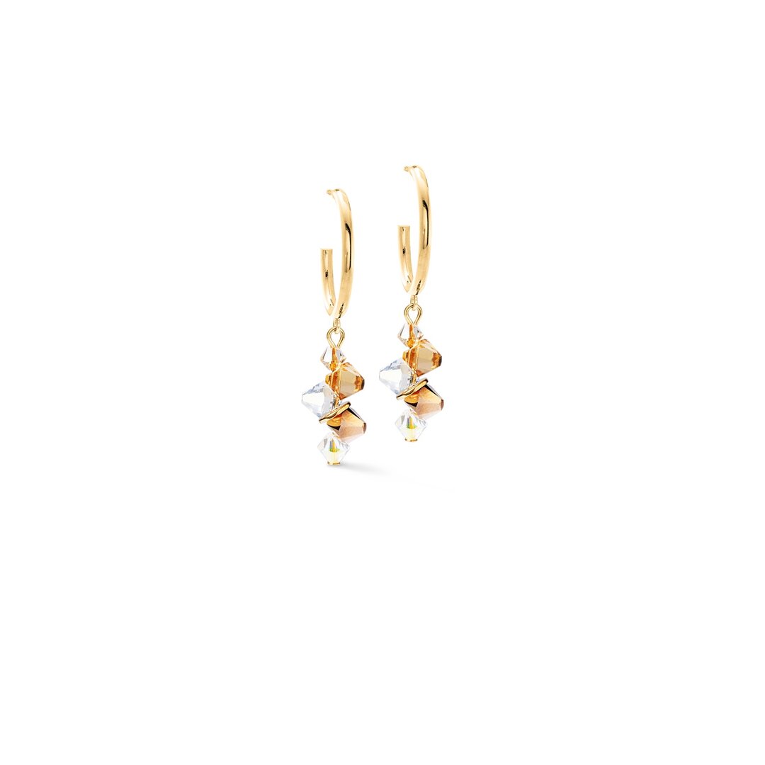 Coeur de Lion oorbellen 4639/ /1016 Dancing Crystals gold-beige