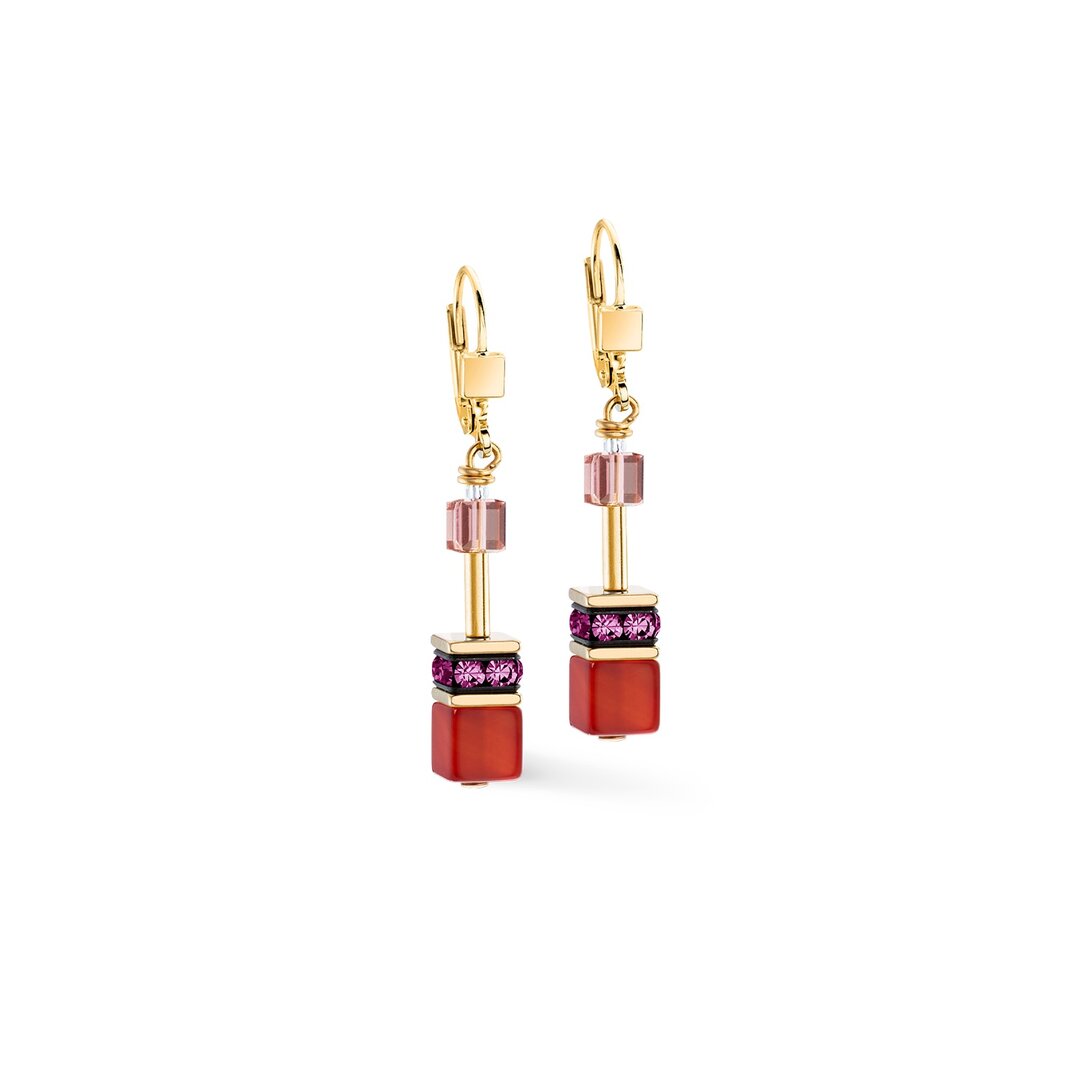Coeur de Lion oorbellen 4905/ /0316 Iconic Precious Festive red