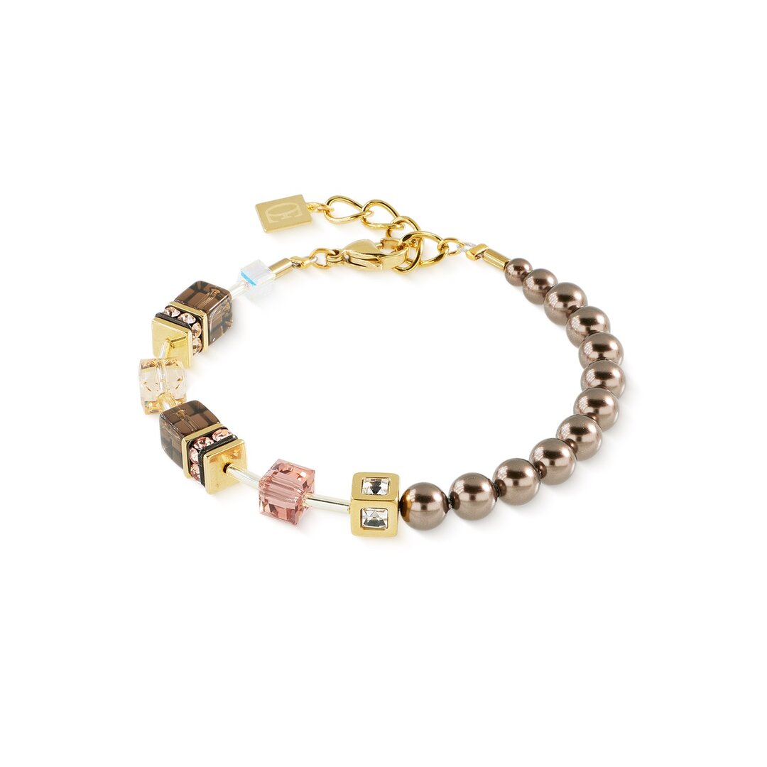 Coeur de Lion armband 5086/ /1100 Precious Fusion Pearls Mocha Mousse