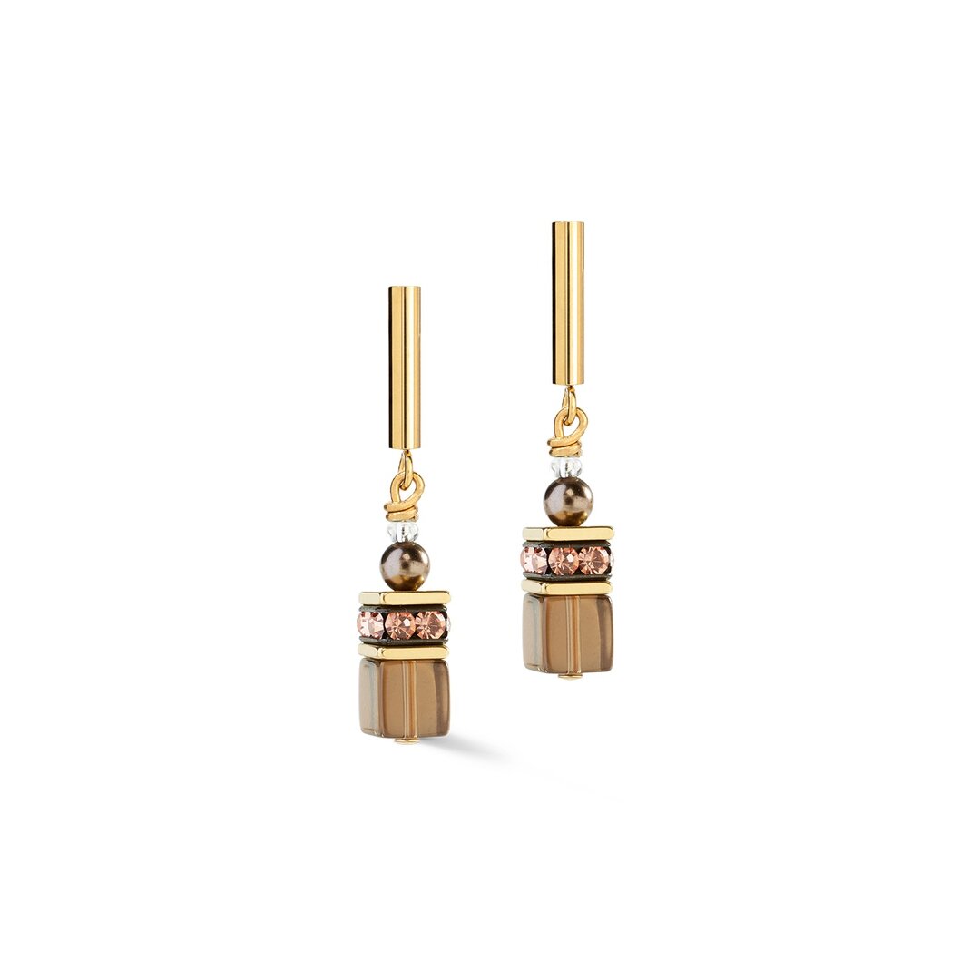 Coeur de Lion oorbellen 5086/ /1100 Precious Fusion Pearls Mocha Mousse