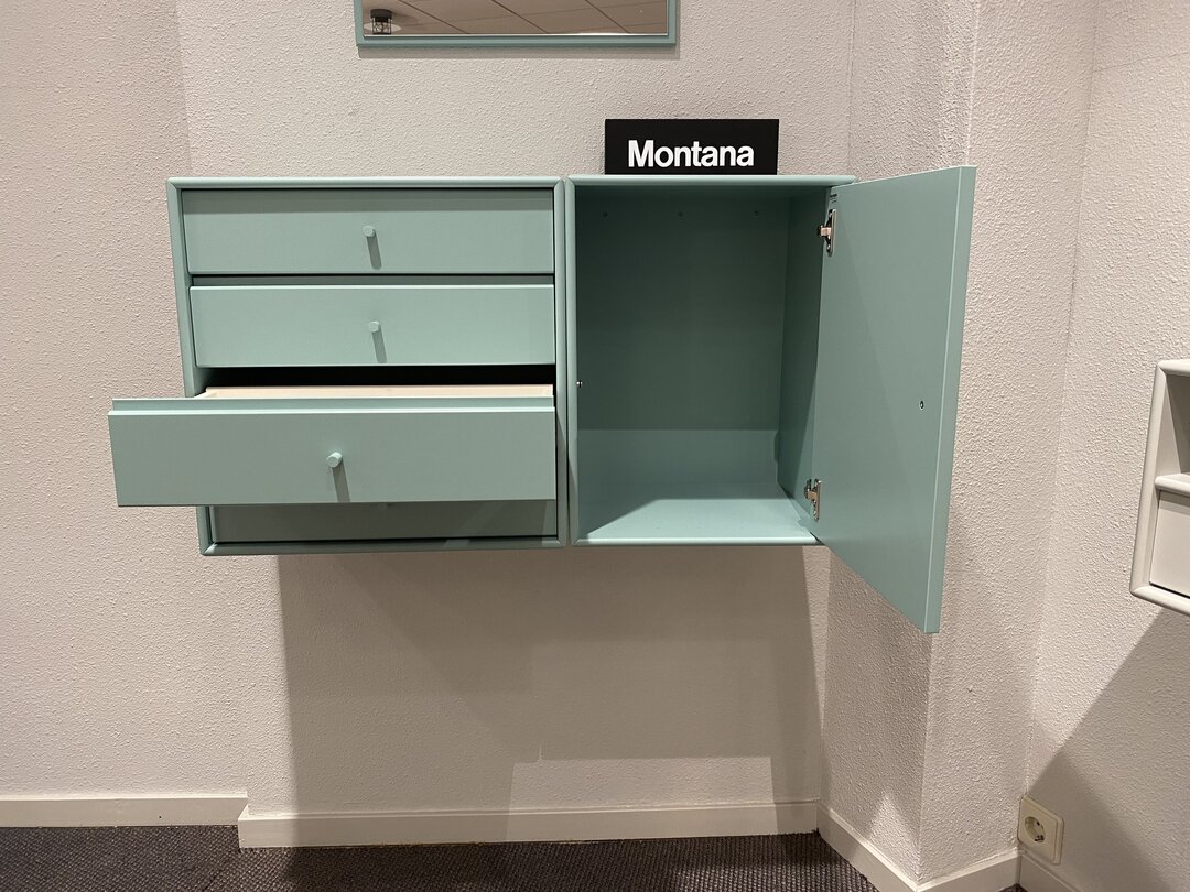Montana Wandm&ouml;bel mit Spiegel gr&uuml;n 3 Einheiten 82 cm breit, hoher Rabatt