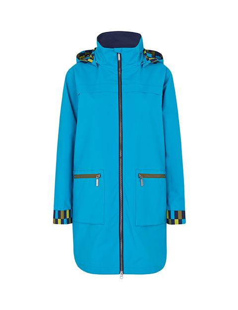 Regn jacket Jodie turquoise, waterproof, windproof, and breathable
