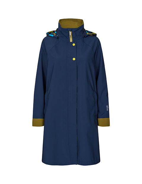 Regn jacket Julia blue, waterproof, windproof, and breathable
