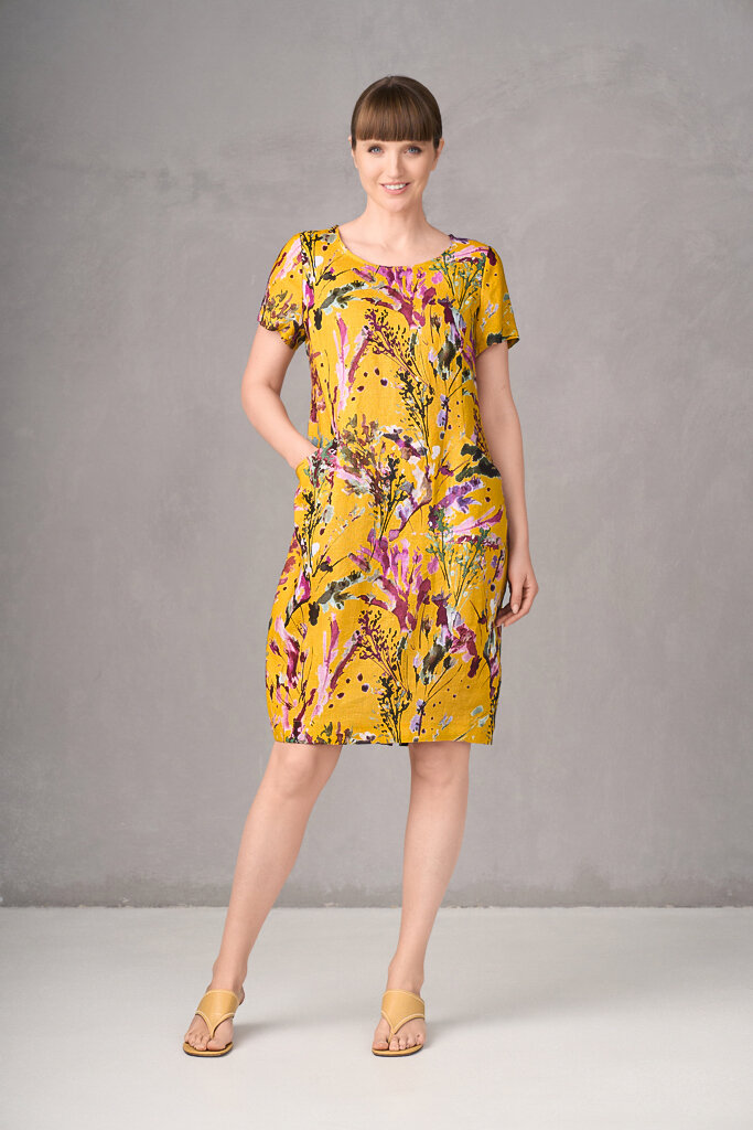 GR Nature kleding, jurk LEILA-2 284 yellow print