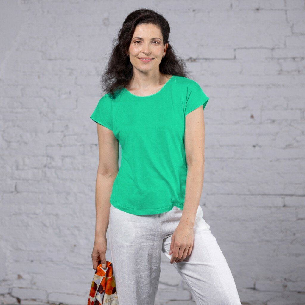 Kokon Zwo kleding shirt Cinda zijde viscose pfefferminze 578