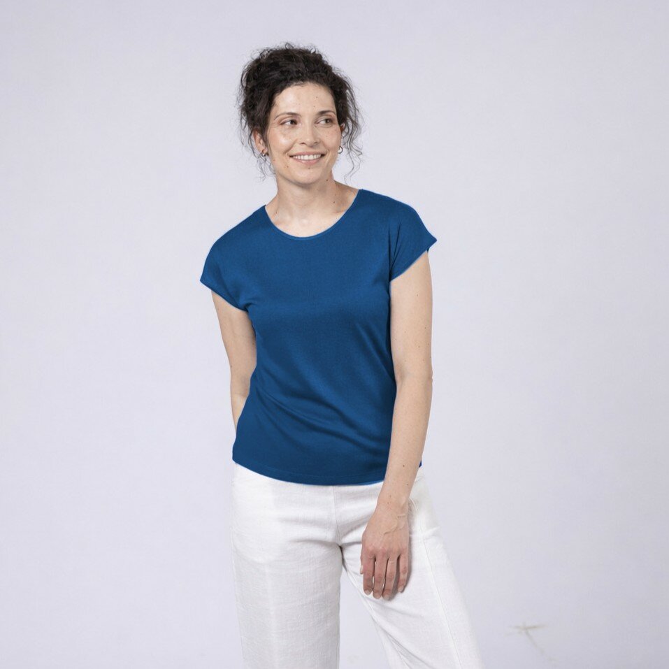 Kokon Zwo Kleidung Shirt Cinda Seide Viskose classic blue 426