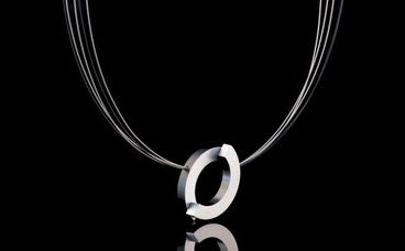 CLIC zwart en zilver Ketting met aluminium en magneten C98Z