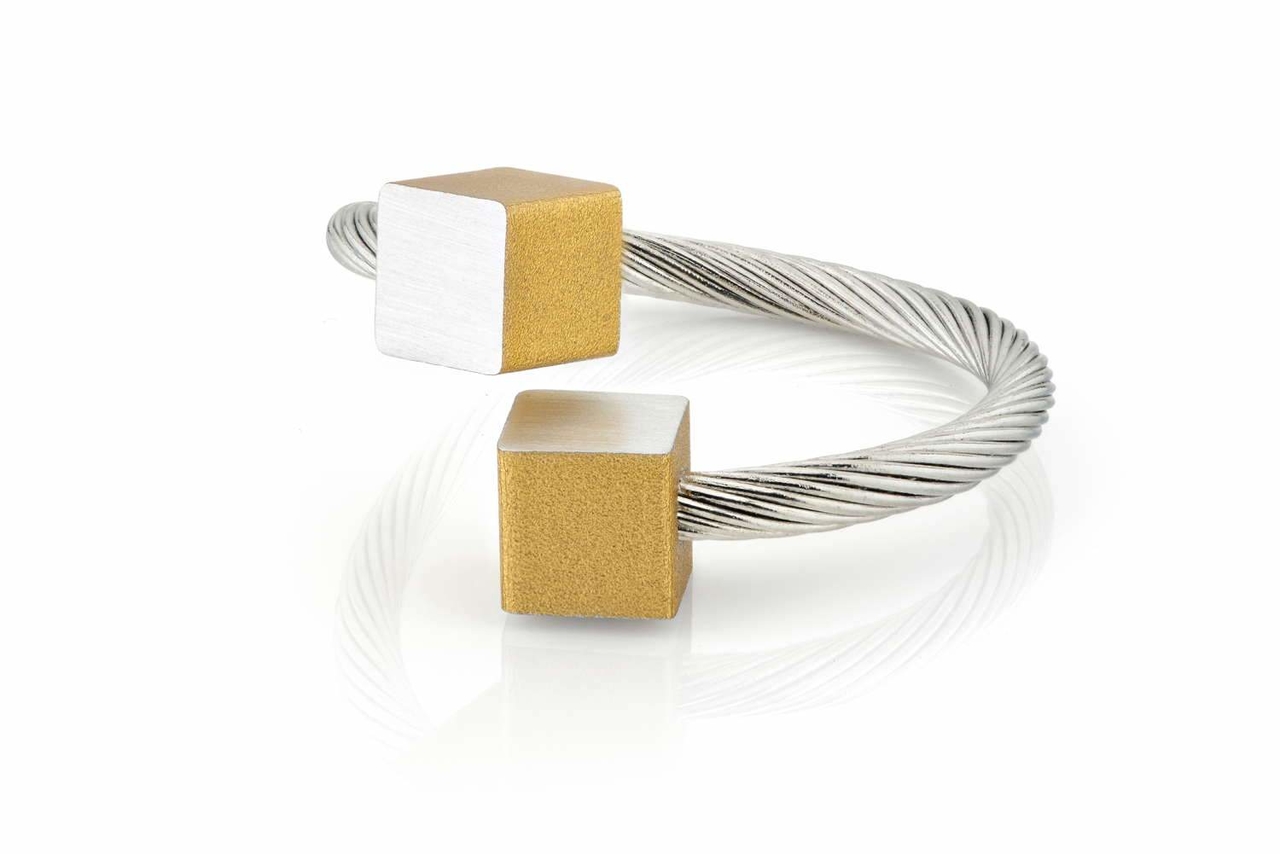 CLIC Gouden Ring R4G, kubusjes ring van CLIC sieraden