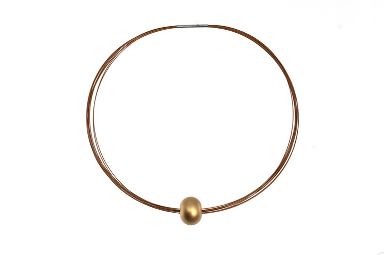 Otracosa sieraden goud ketting. Gouden abrikoos ketting abricot