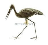 Metalen ooievaar lopend, metalen vogel | Birdwoods