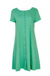Jalfe 11858-1-432 jurk met knopen ekologisch katoen groen/turquoise