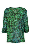 Unikat Artwear kleding blouse 122 staal blauw/groen