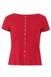 Jalfe 11927-422A shirt met knopen ekologisch katoen kers-roodrose