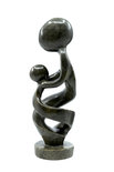 Stenen beeld moeder en kind 19 cm hoog, groen