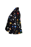 Aino kort jack Koru zwart met multicolor print