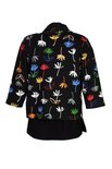 Aino kort jack Koru zwart met multicolor print