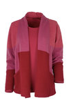 EO-design Vest kort donkerrood fuchsia lichtrood