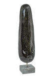 Stenen tuinbeeld, 2 personen, familie en vrienden. Together as one op voet, abstract 49 cm zwart