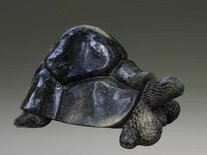 Stenen tuinbeeld schildpad uniek, Take it easy, stenen dier groen