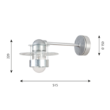 Louis Poulsen buitenlamp Albertslund Wand gegalvaniseerd lang model