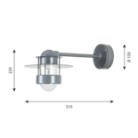 Louis Poulsen buitenlamp Albertslund Wand grijs lang model
