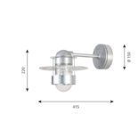 Louis Poulsen buitenlamp Albertslund Wand gegalvaniseerd kort model