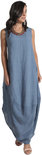 Blueberry Italia linnen jurk sky 9073