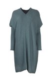 Austriandesign jurk tuniek, V-Pullover lange mouw petrol