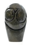 Stenen beeld embryo glad 1 persoon, 27 cm hoog, groen
