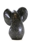Stenen beeld olifant abstract 1 dier, 10 cm hoog, groen